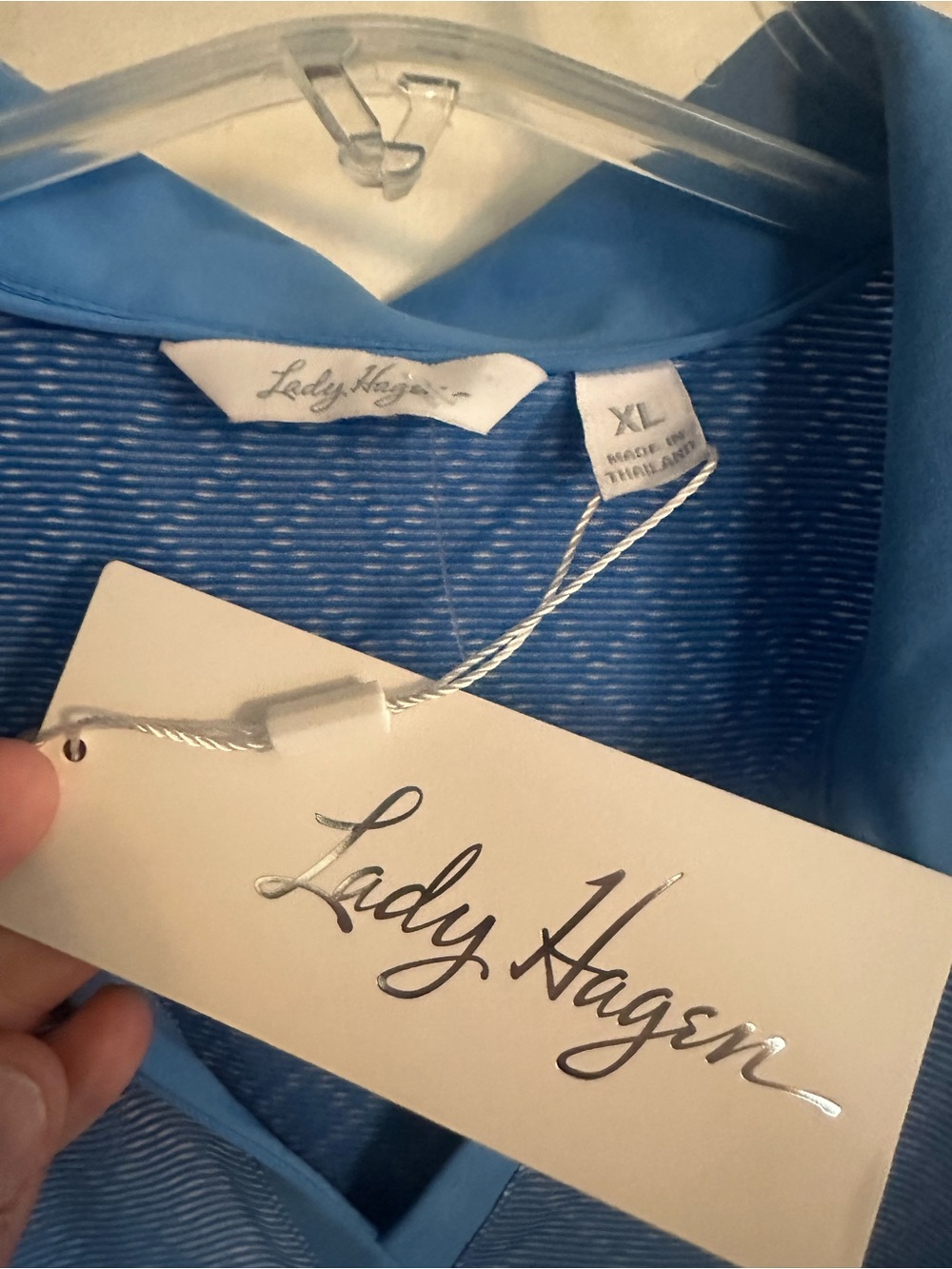 Lady Hagen Sleeveless Polo Top in Light Blue - Picture 3 of 6